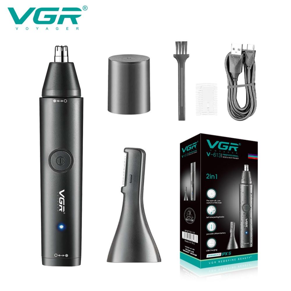 Триммер VGR 2 в 1 V-613 для носа и бровей, IPX5 Триммер VGR 2 в 1 V-613 для носа и бровей, IPX5