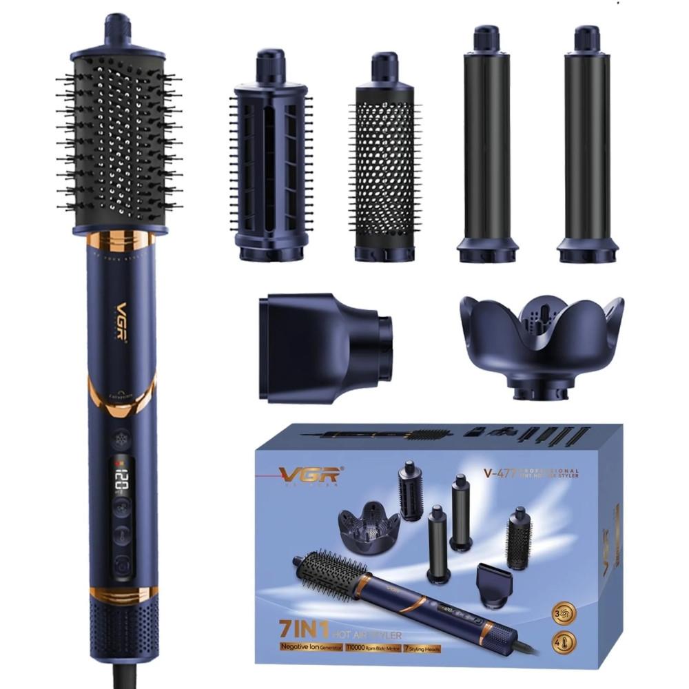 Фен-стайлер VGR 7 в 1 V-477 DARK BLUE, Professional, 7 насадок, 1400 Вт Фен-стайлер VGR 7 в 1 V-477 DARK BLUE, Professional, 7 насадок, 1400 Вт