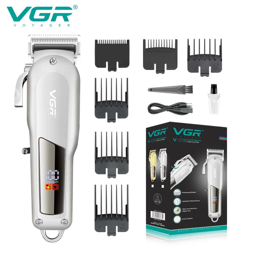 Машинка (триммер) для стрижки волос VGR V-278 SILVER, Professional, 6 насадок, LED Display, STRONG BATTERY Машинка (триммер) для стрижки волос VGR V-278 SILVER, Professional, 6 насадок, LED Display, STRONG BATTERY